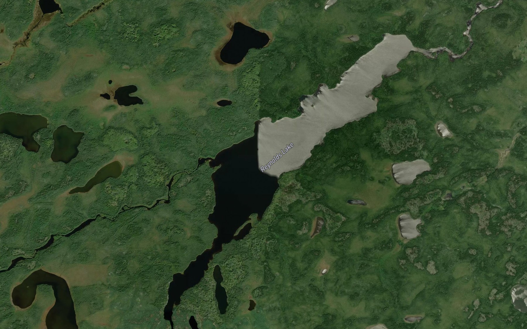 Satellite map of the Reynolds Lake