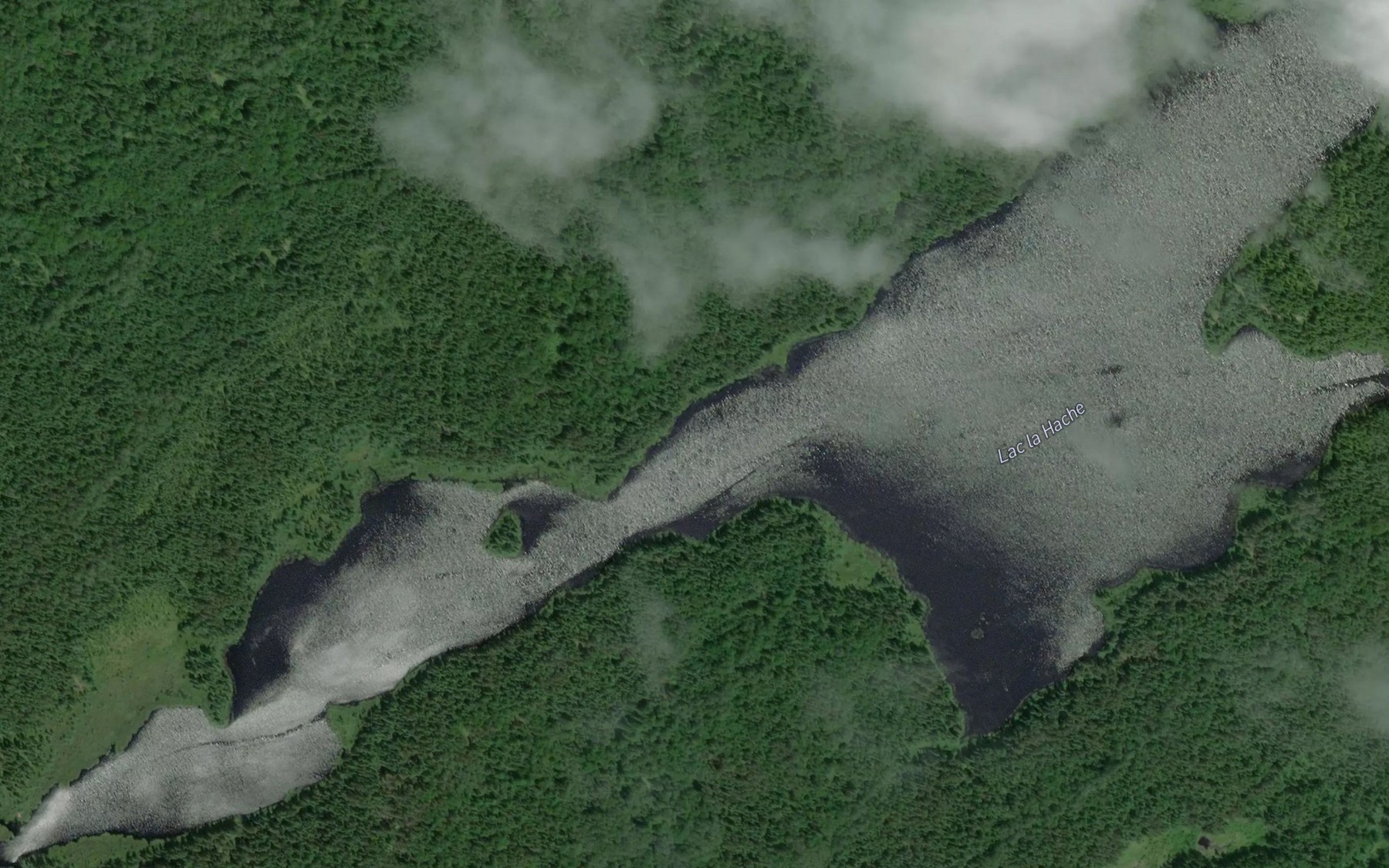 Satellite map of the Lac la Hache