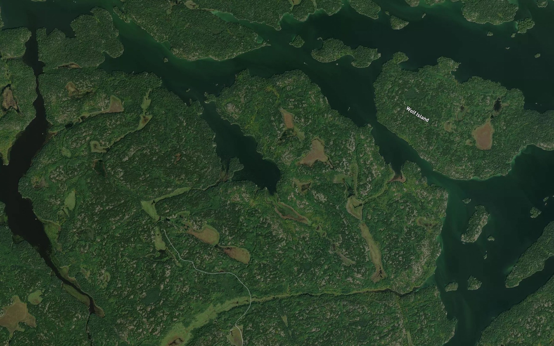Satellite map of the Deer Bay