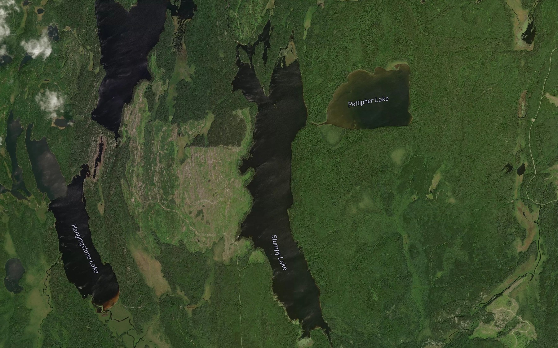 Satellite map of the Stumpy Lake