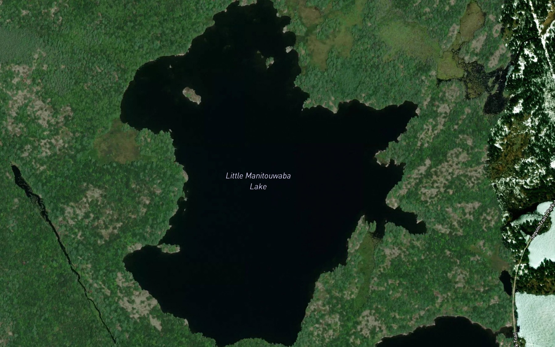 Satellite map of the Little Manitouwaba Lake