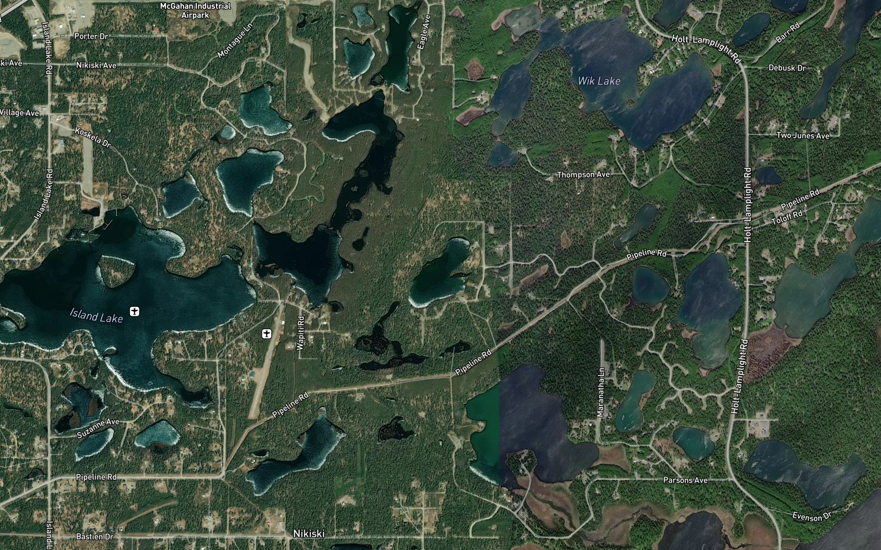 Satellite map of the Char-Vic Lake