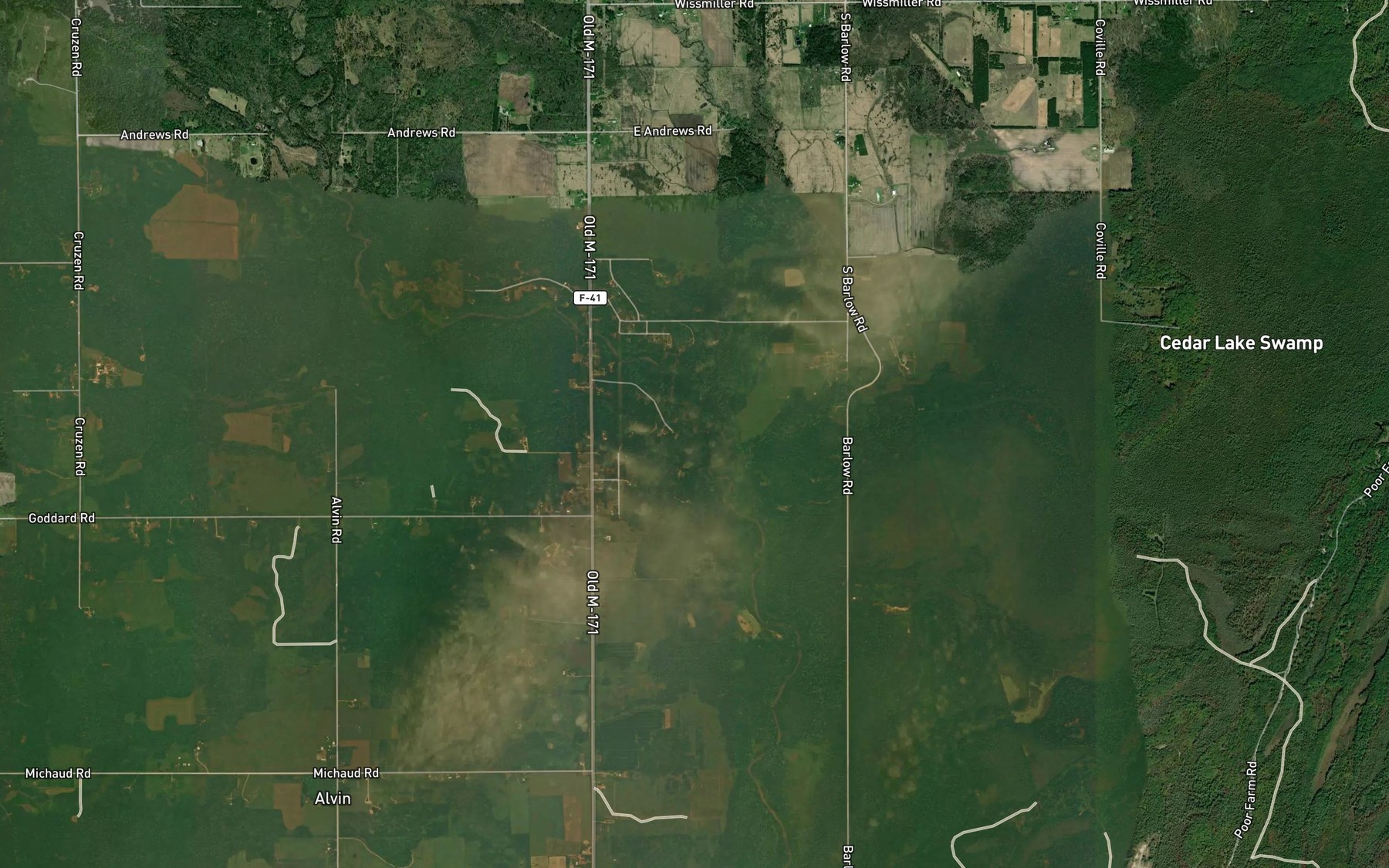 Satellite map of the Duval Creek