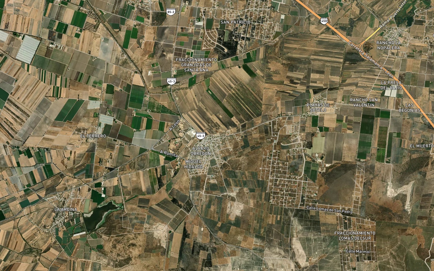 Satellite map of the Santa Ana del Conde