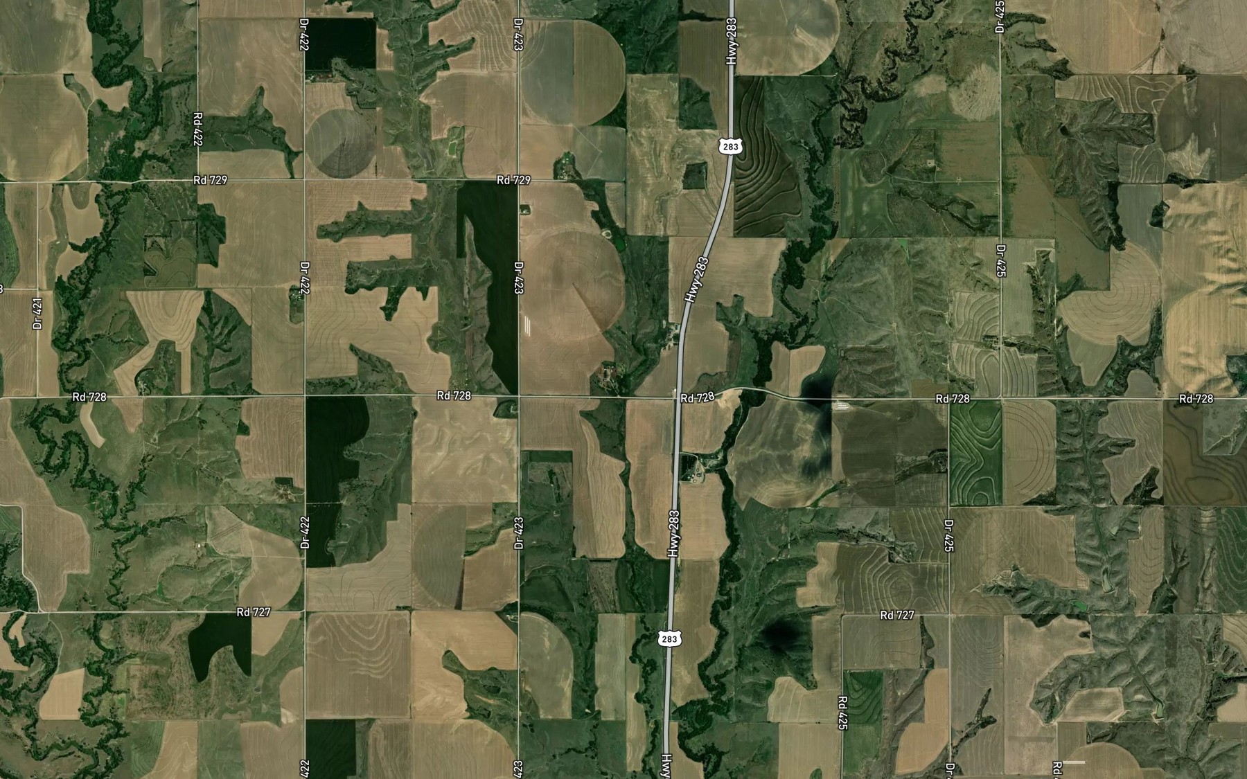 Satellite map of the Chambers-Graf Reservoir