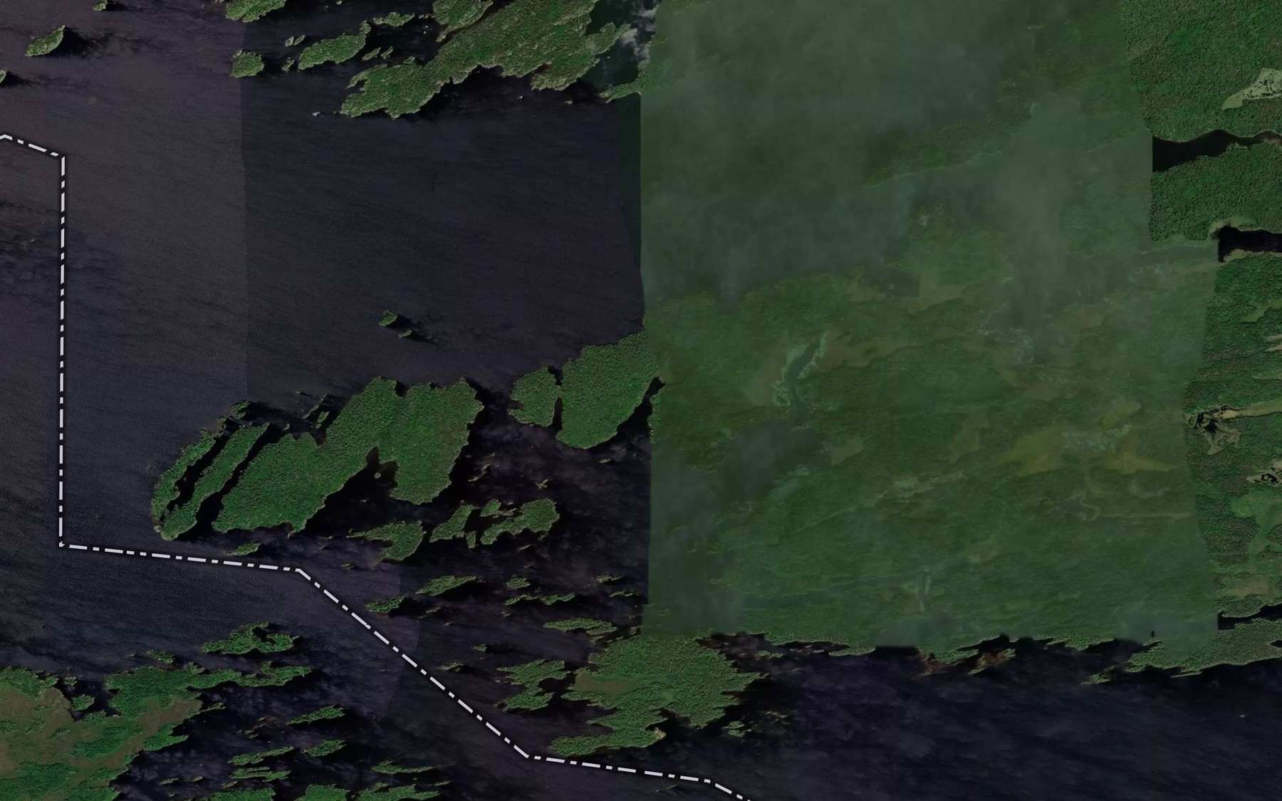 Satellite map of the Canoe Channel