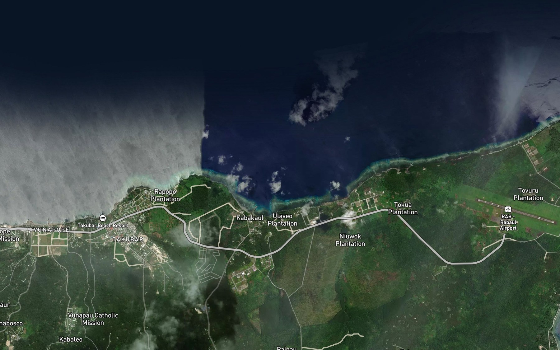 Satellite map of the Kabakaul Bay