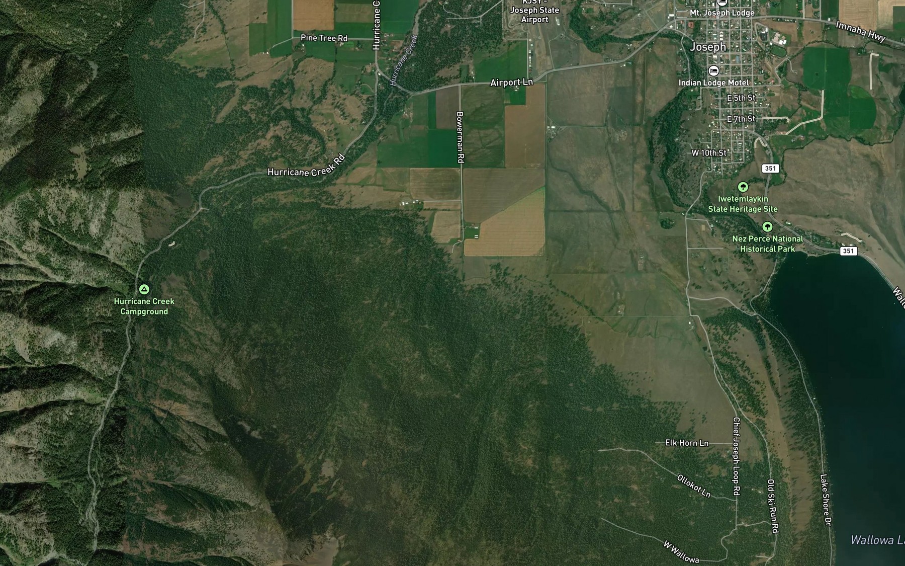 Satellite map of the Mill Creek