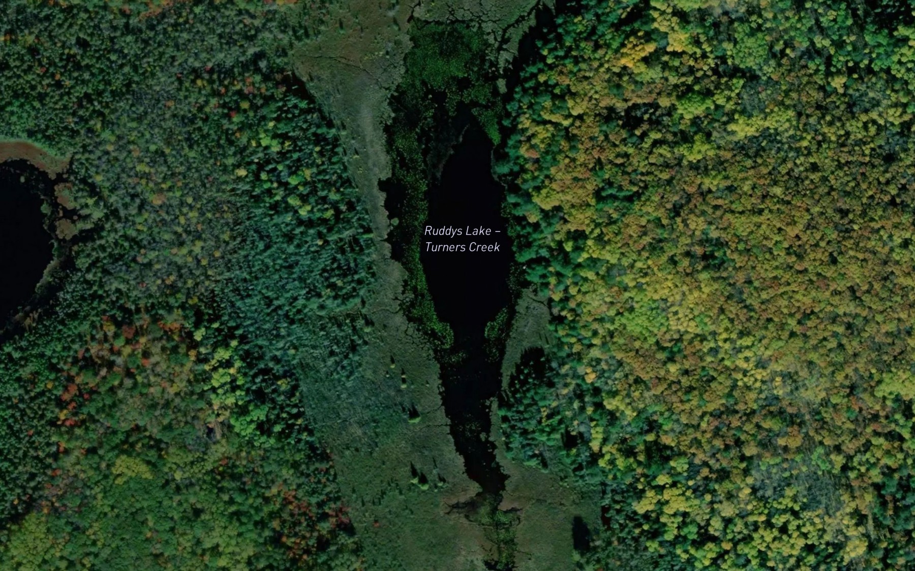 Satellite map of the Ruddys Lake