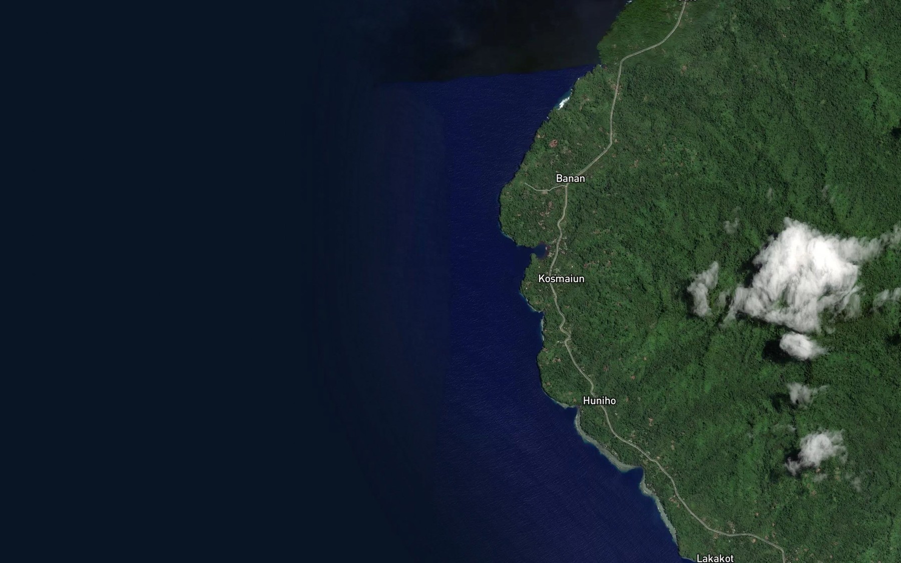 Satellite map of the Tuital Creek
