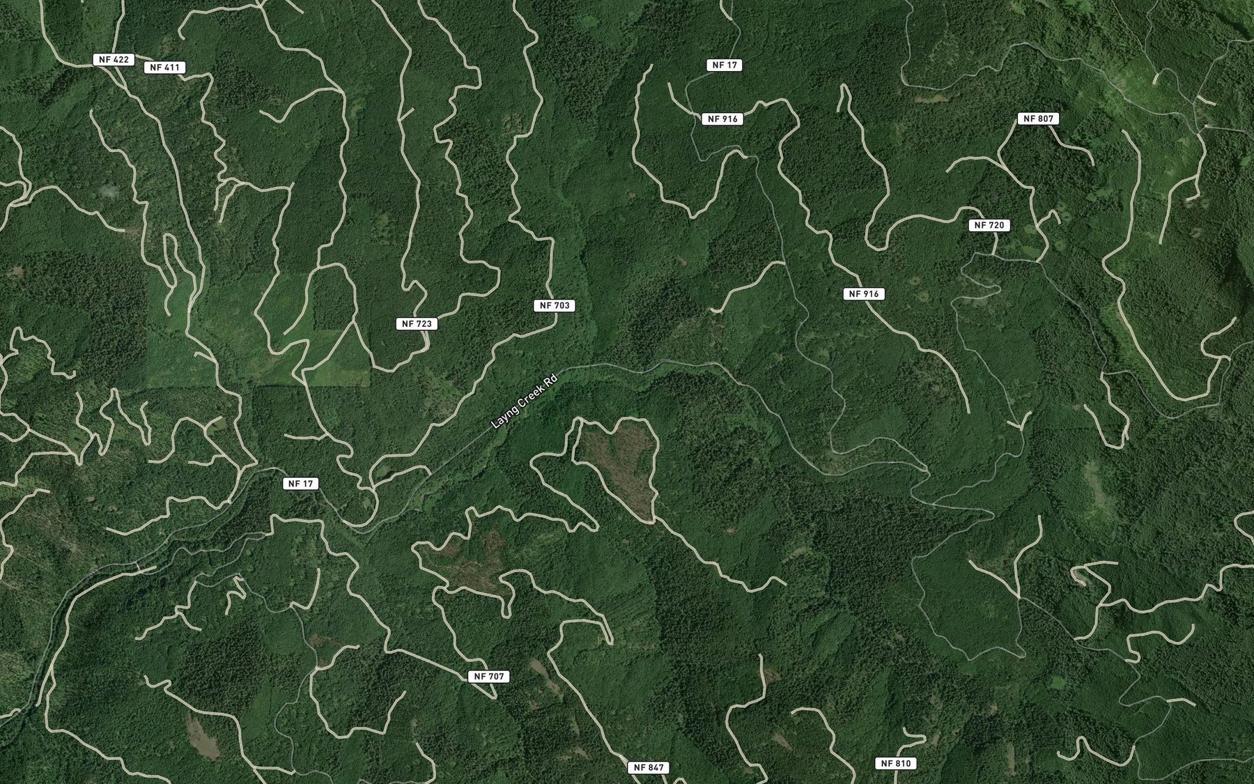 Satellite map of the Patterson Creek