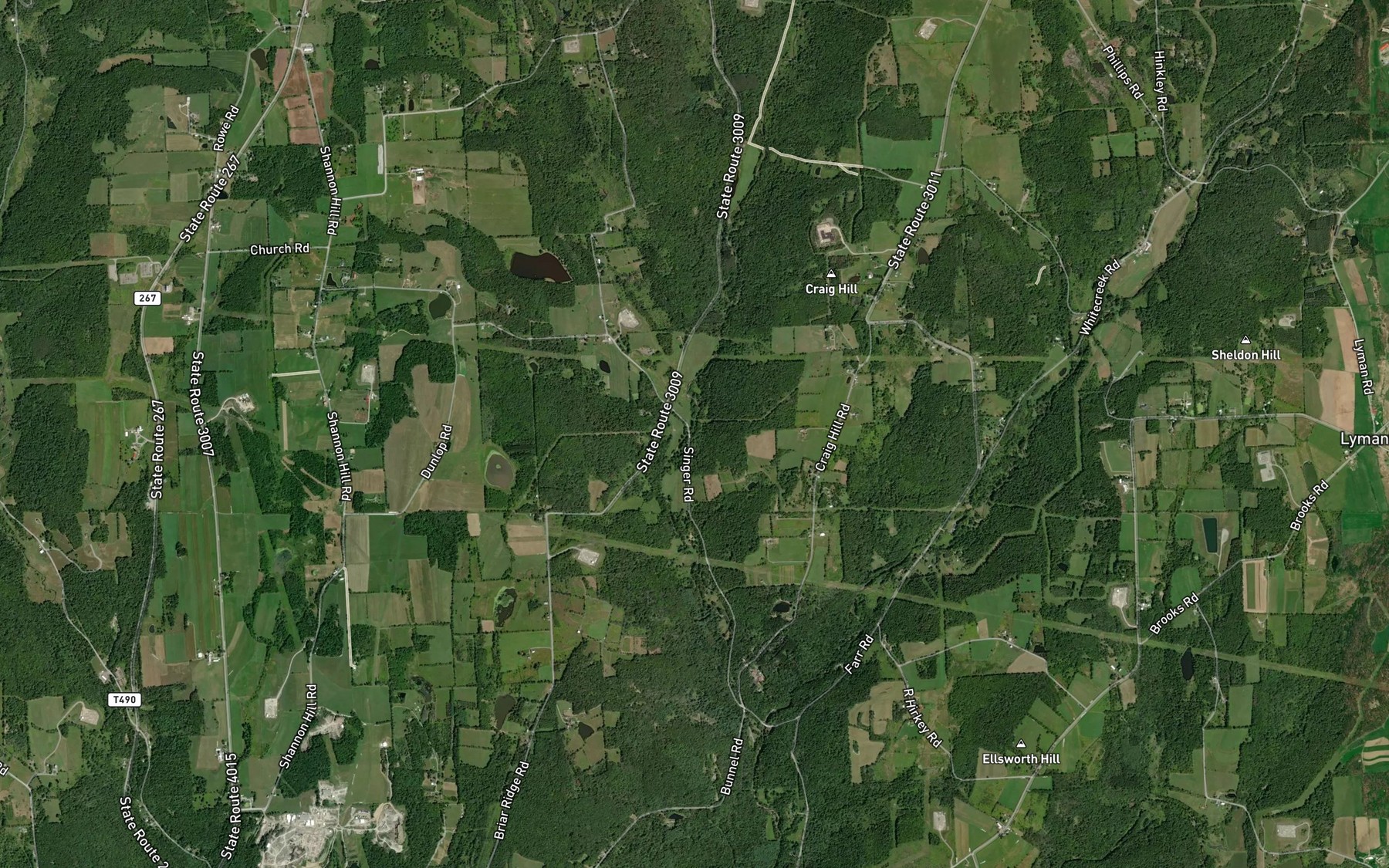 Satellite map of the Baker Creek