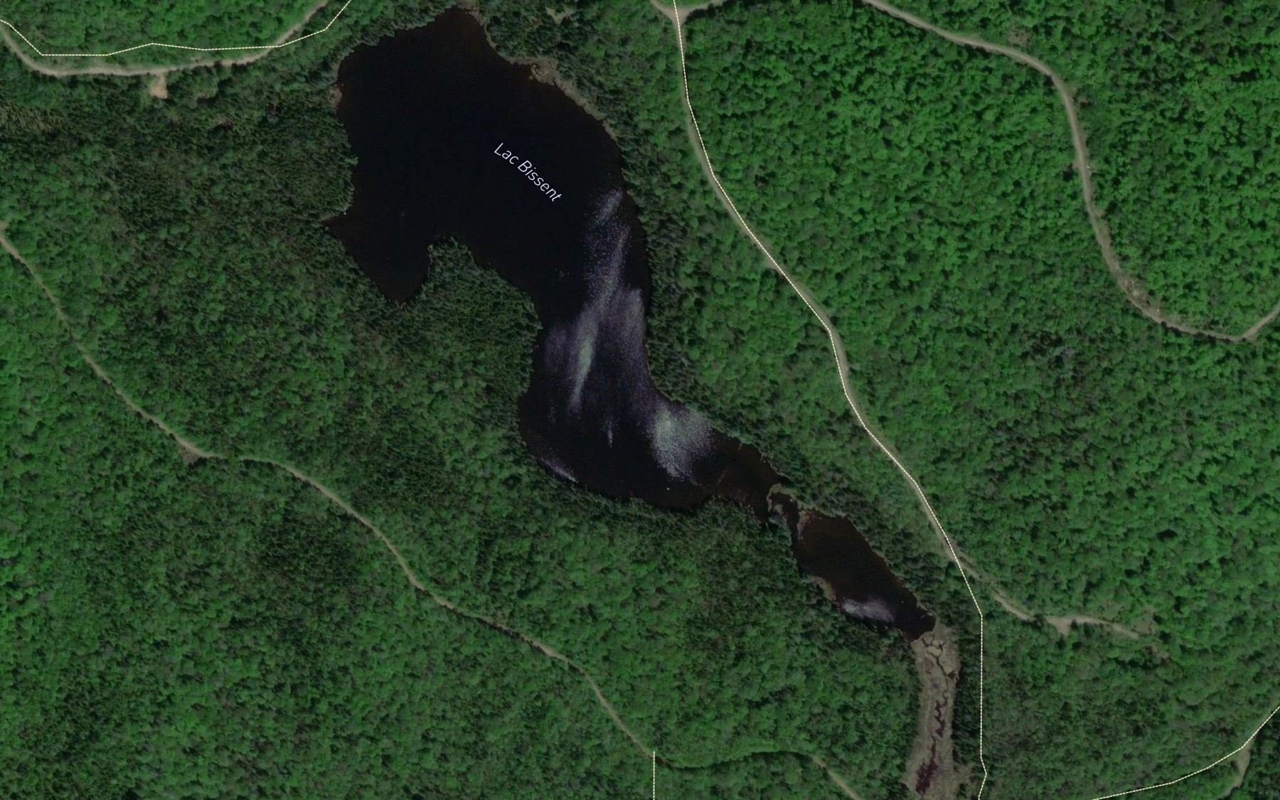 Satellite map of the Lac Bissent