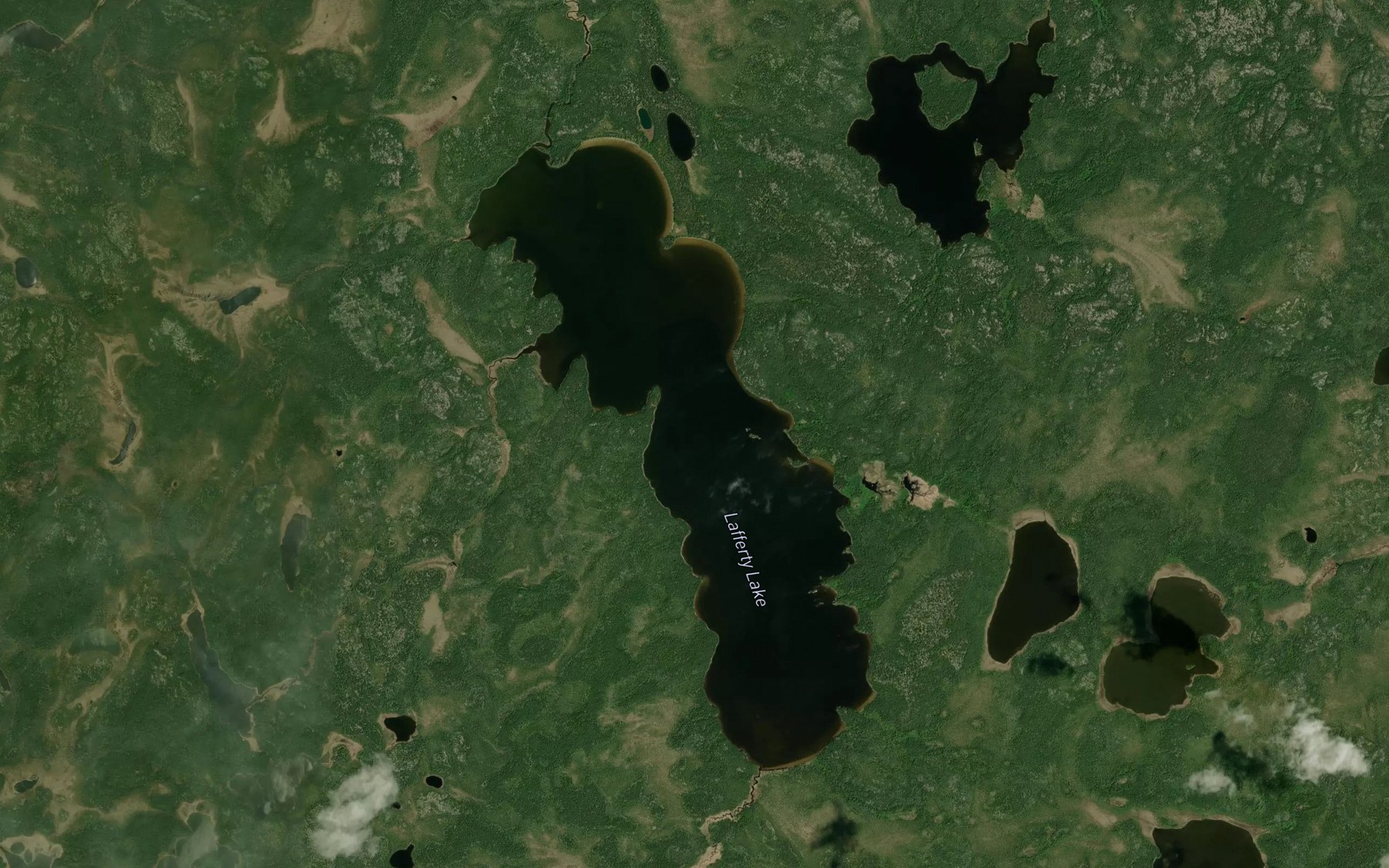 Satellite map of the Lafferty Lake