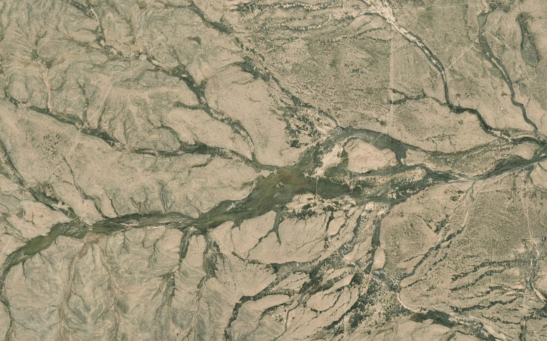 Satellite map of the Wasson Draw