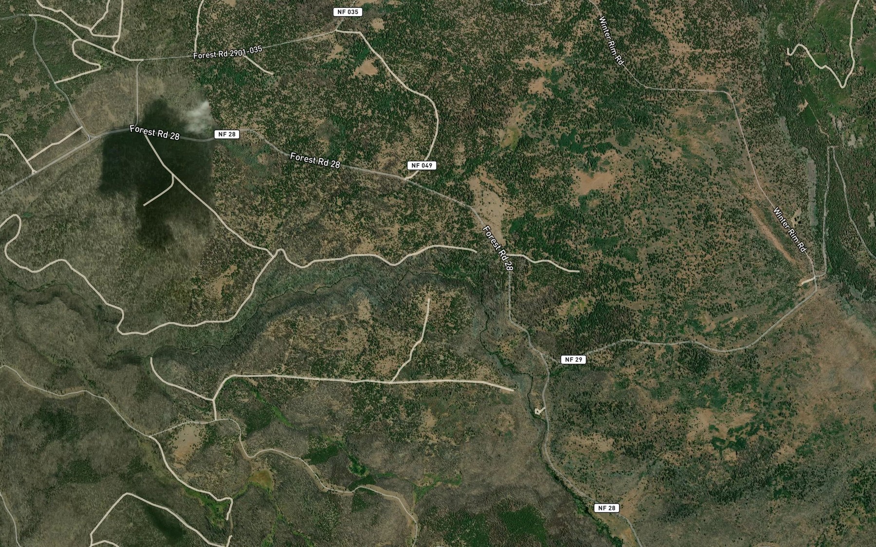 Satellite map of the Nixon Creek