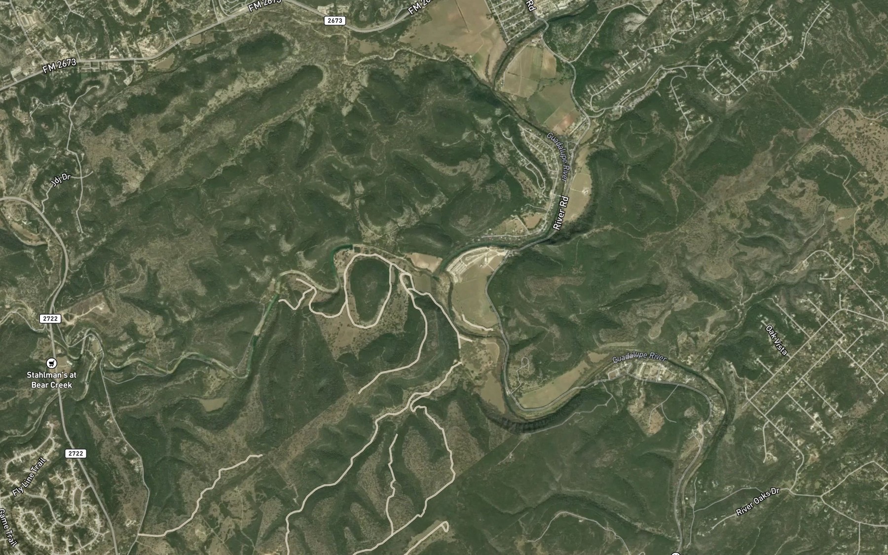 Satellite map of the Bear Creek