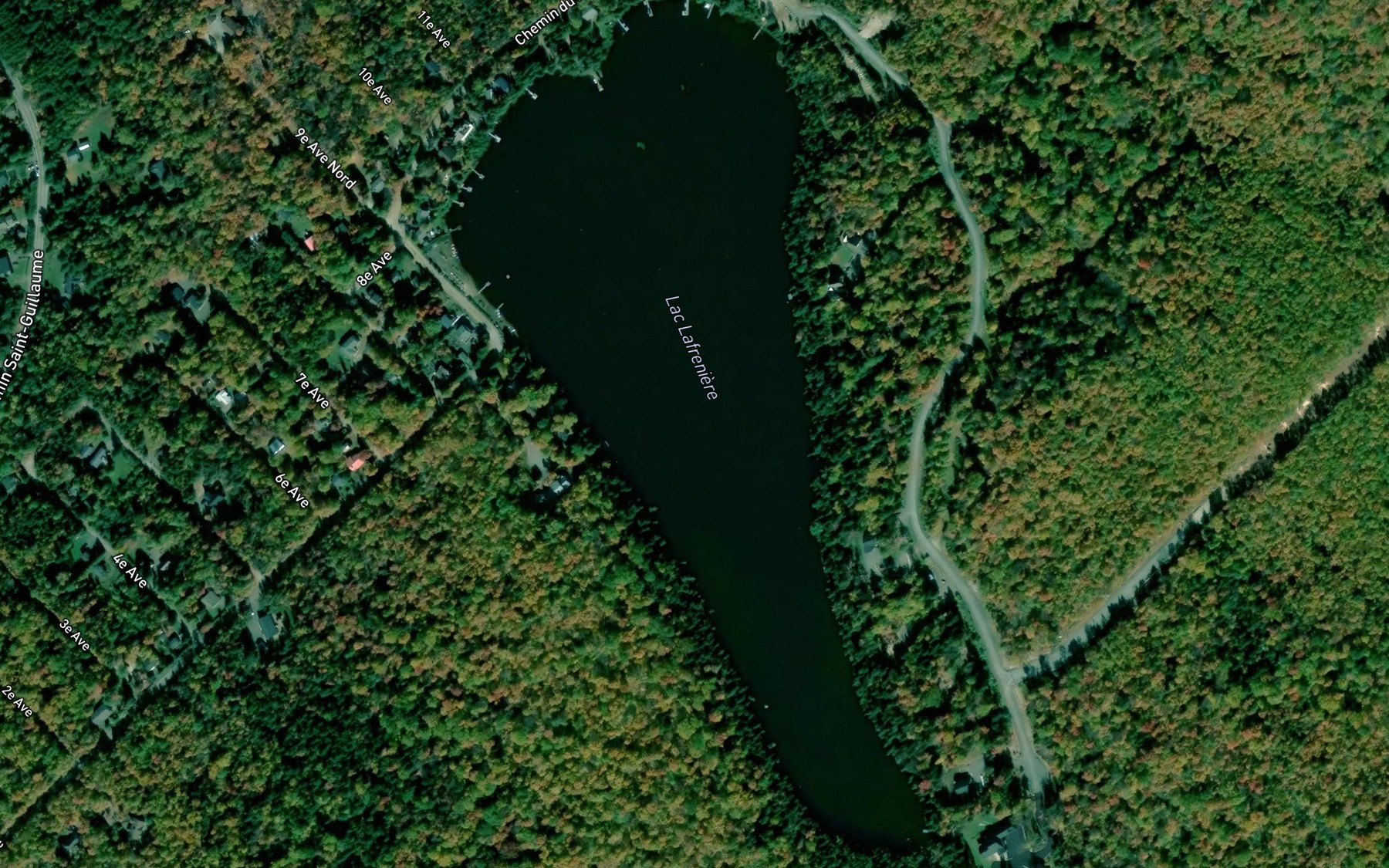 Satellite map of the Lac Lafreniere