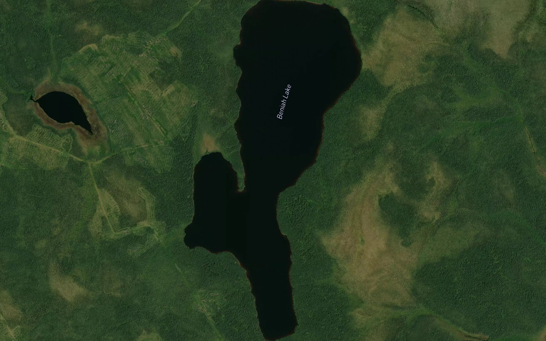 Satellite map of the Beniah Lake