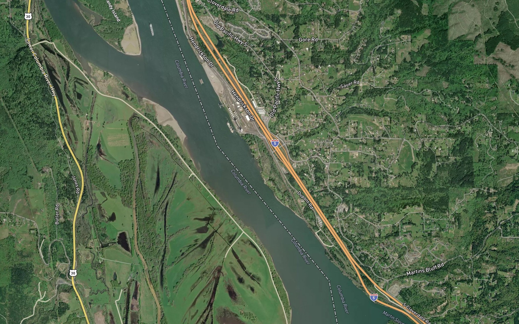 Satellite map of the Schoolhouse Creek