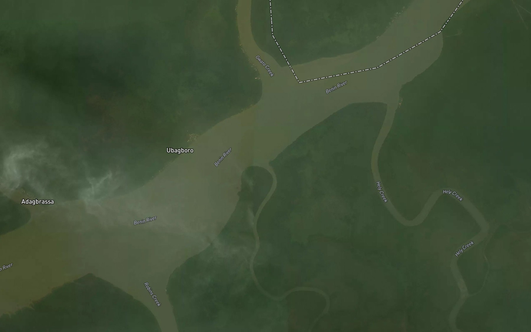 Satellite map of the Olure Creek