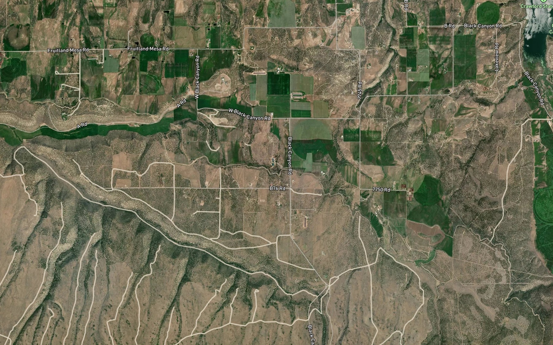 Satellite map of the Gould Canal