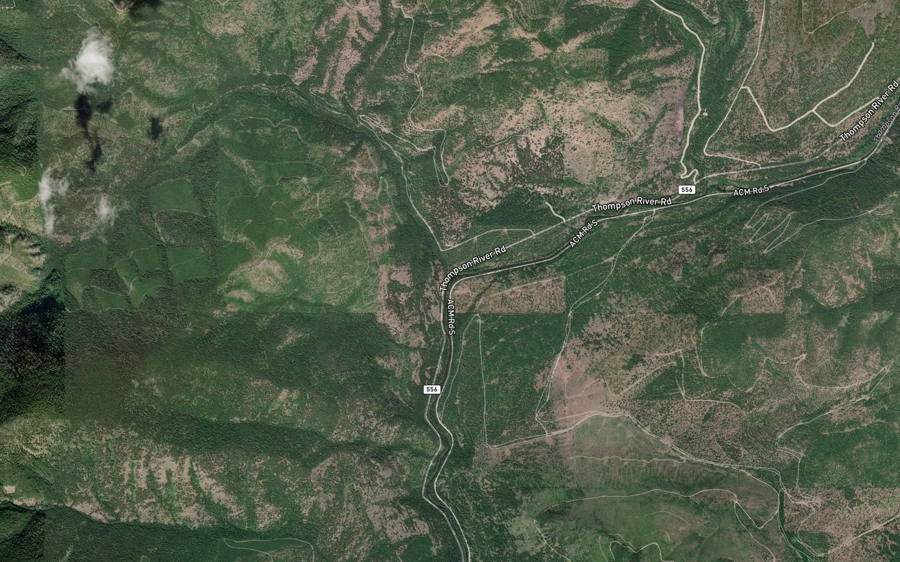 Satellite map of the Deerhorn Creek