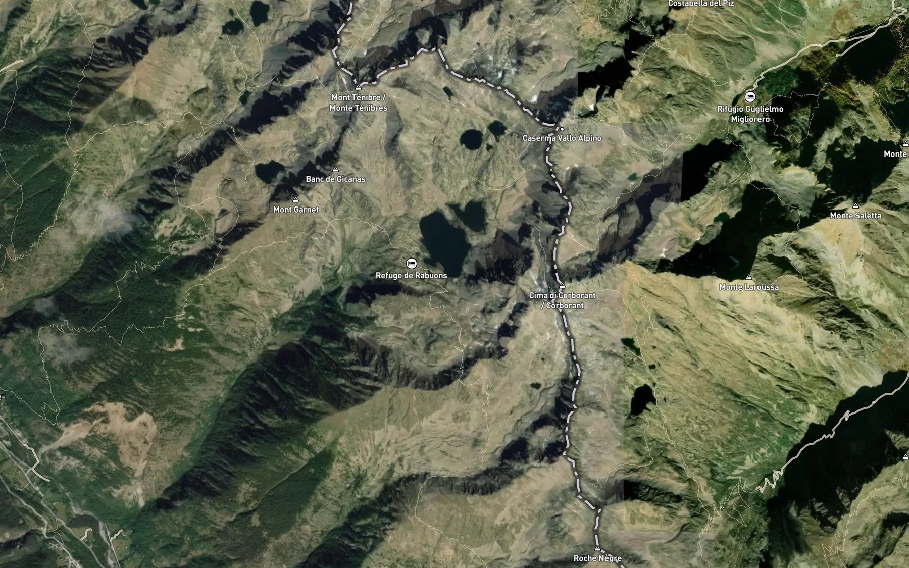 Satellite map of the Lac de Rabuons