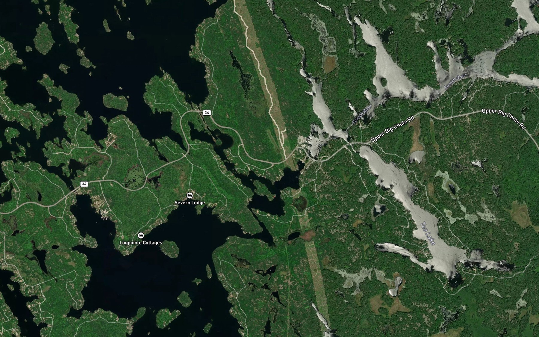 Satellite map of the Six Mile Channel