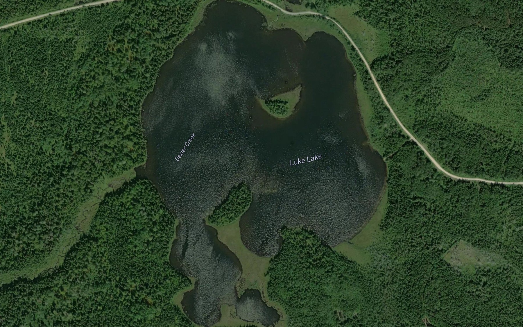 Satellite map of the Luke Lake