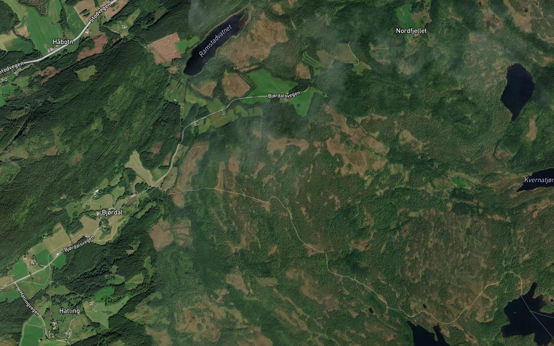 Satellite map of the Tjurudalsbekken