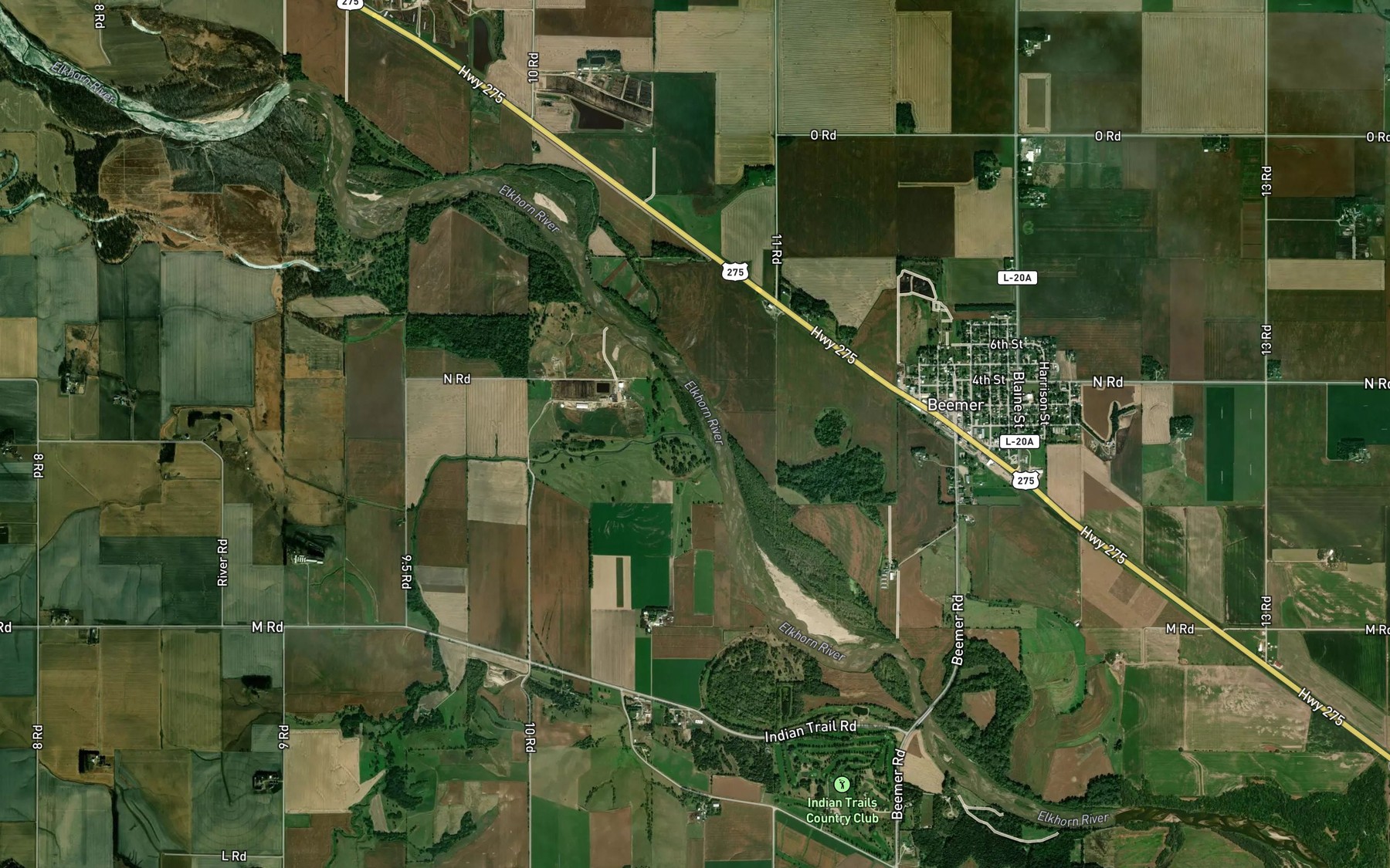 Satellite map of the Rock Creek