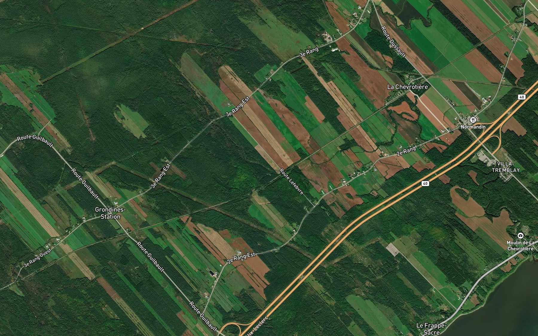 Satellite map of the Ruisseau de la Savane Chalifour