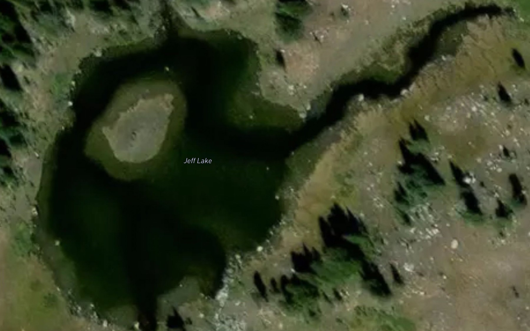 Satellite map of the Jeff Lake