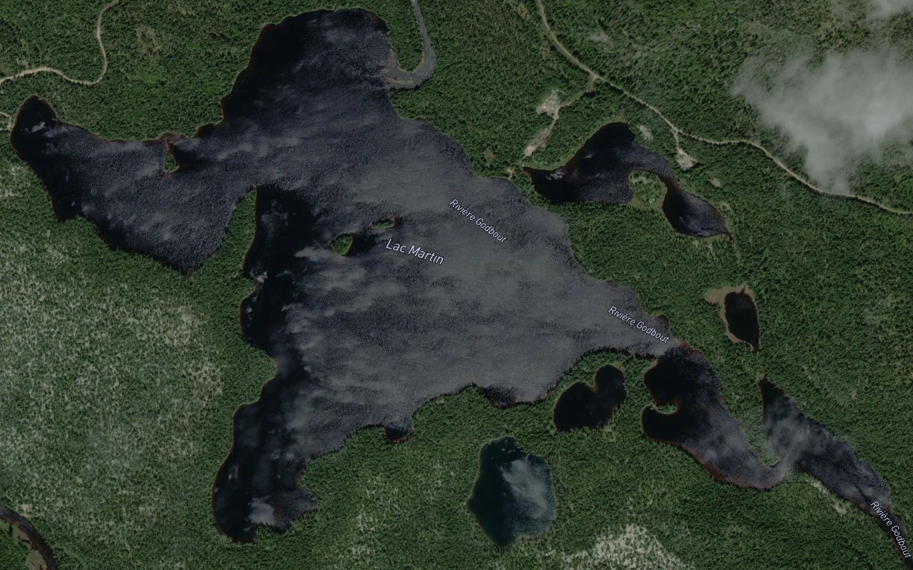 Satellite map of the Lac des Iles