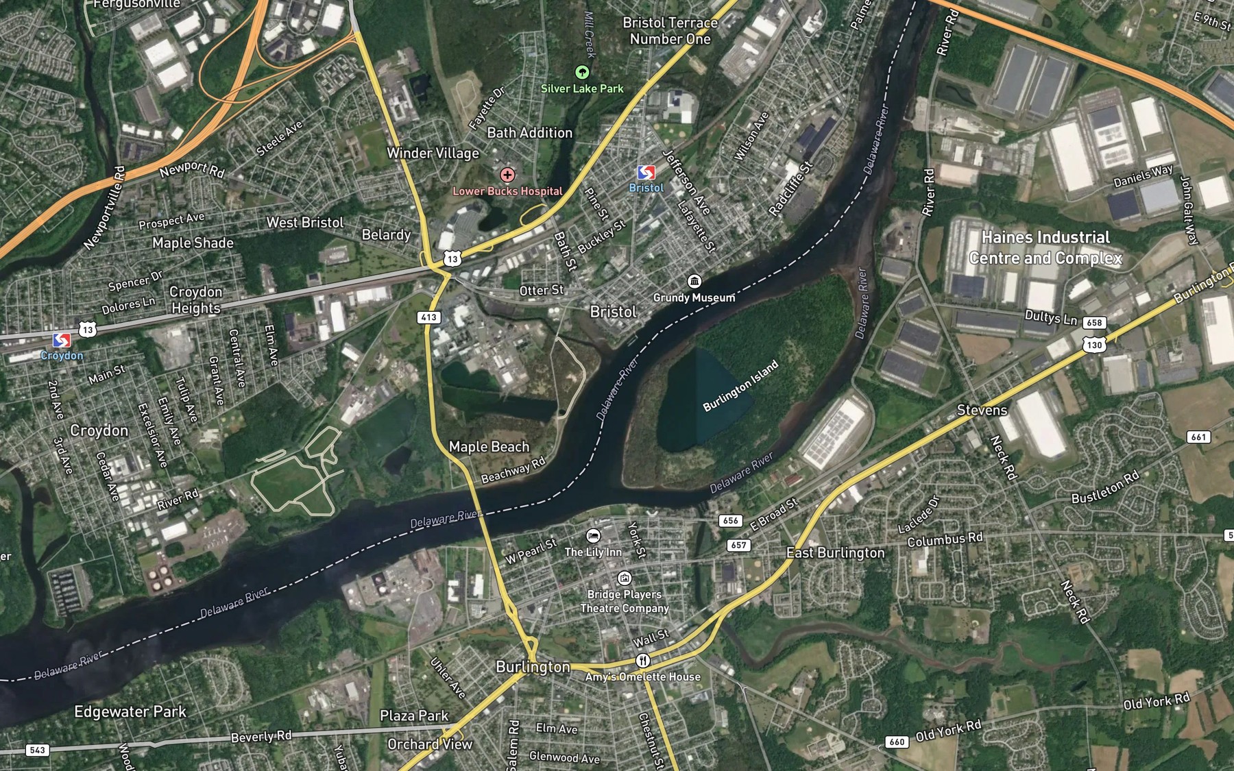 Satellite map of the Lehigh Channel