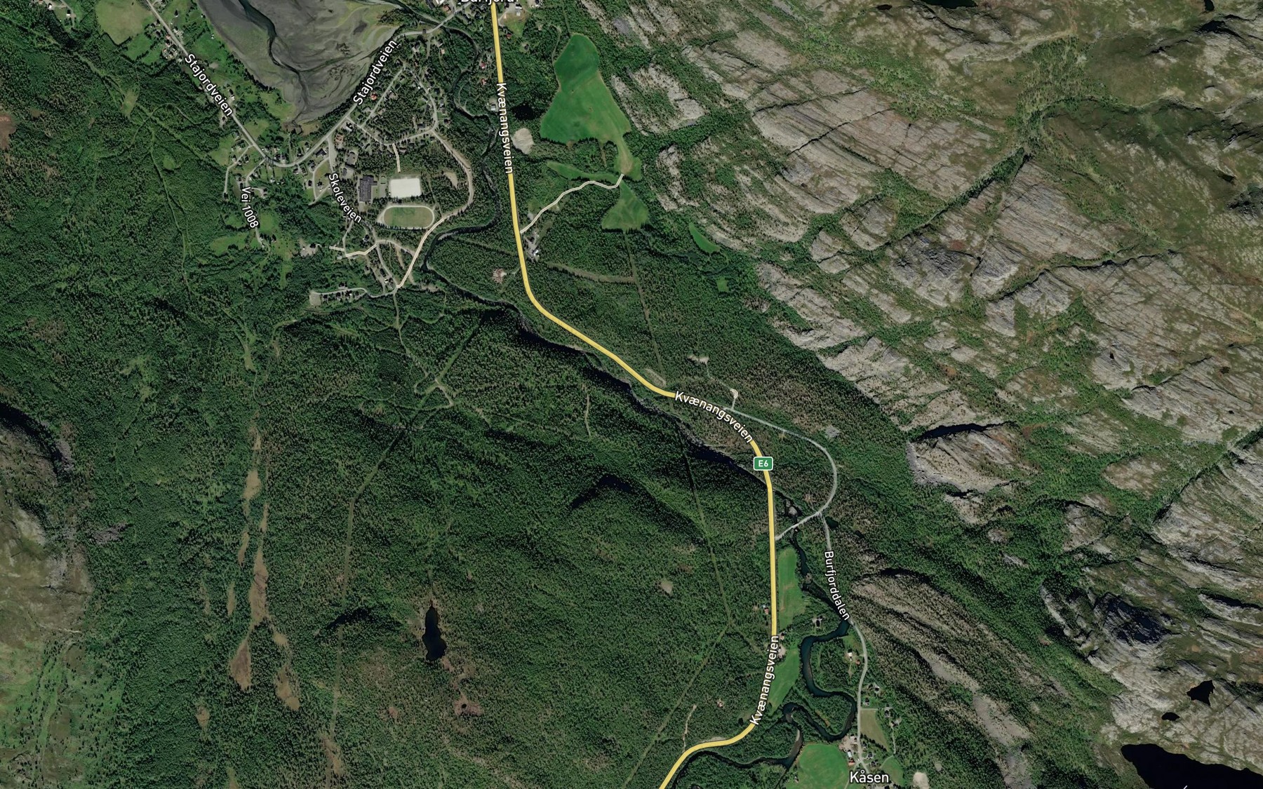 Satellite map of the Sagfossen