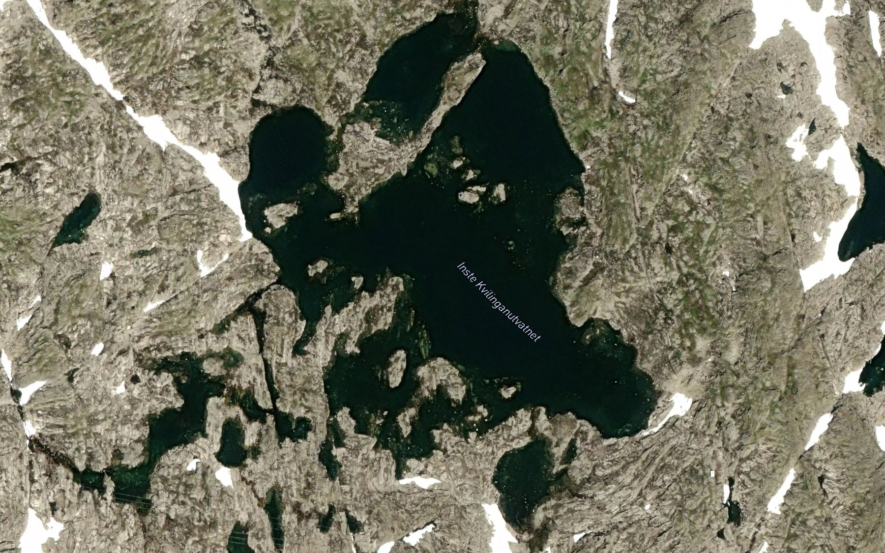 Satellite map of the Kvilinganutvatnet,inste