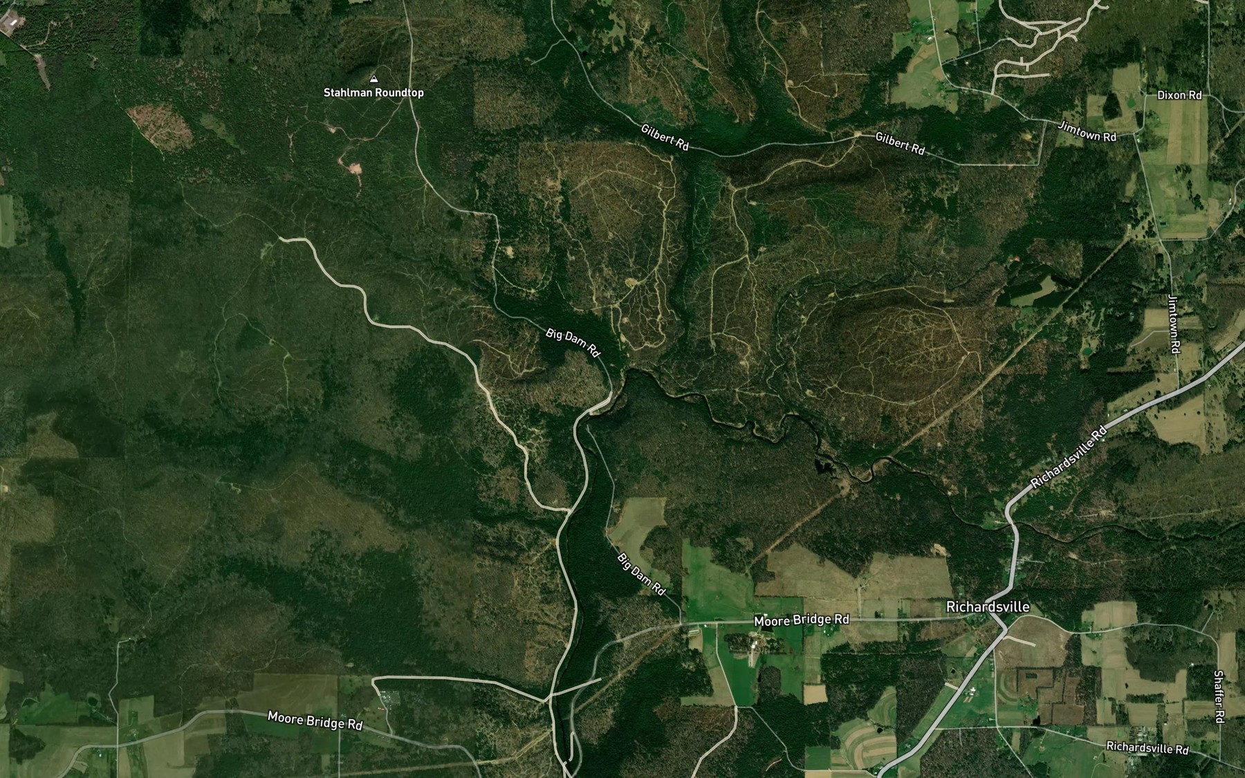 Satellite map of the Tarkiln Run