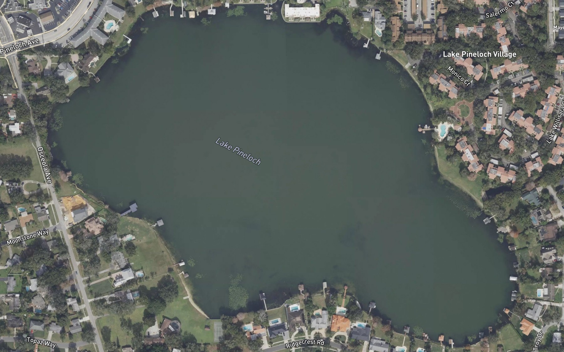 Satellite map of the Lake Pinelock