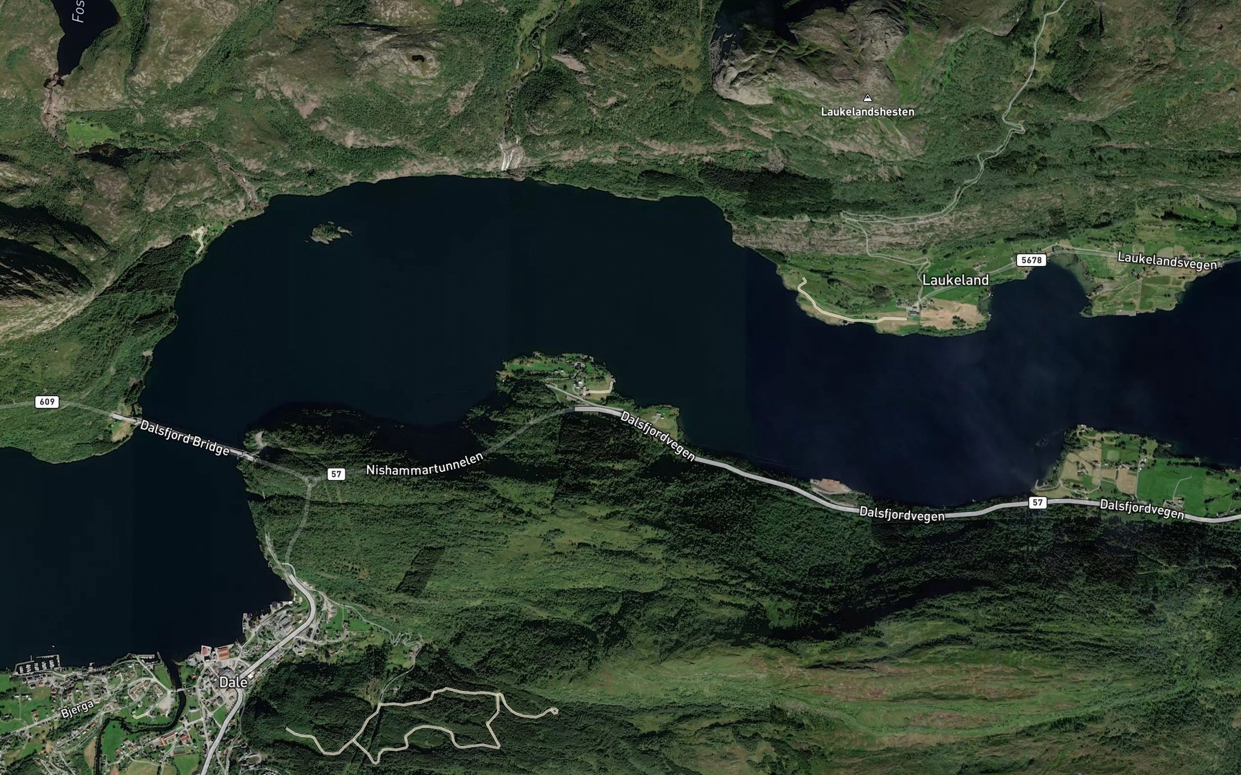 Satellite map of the Mjelkevika
