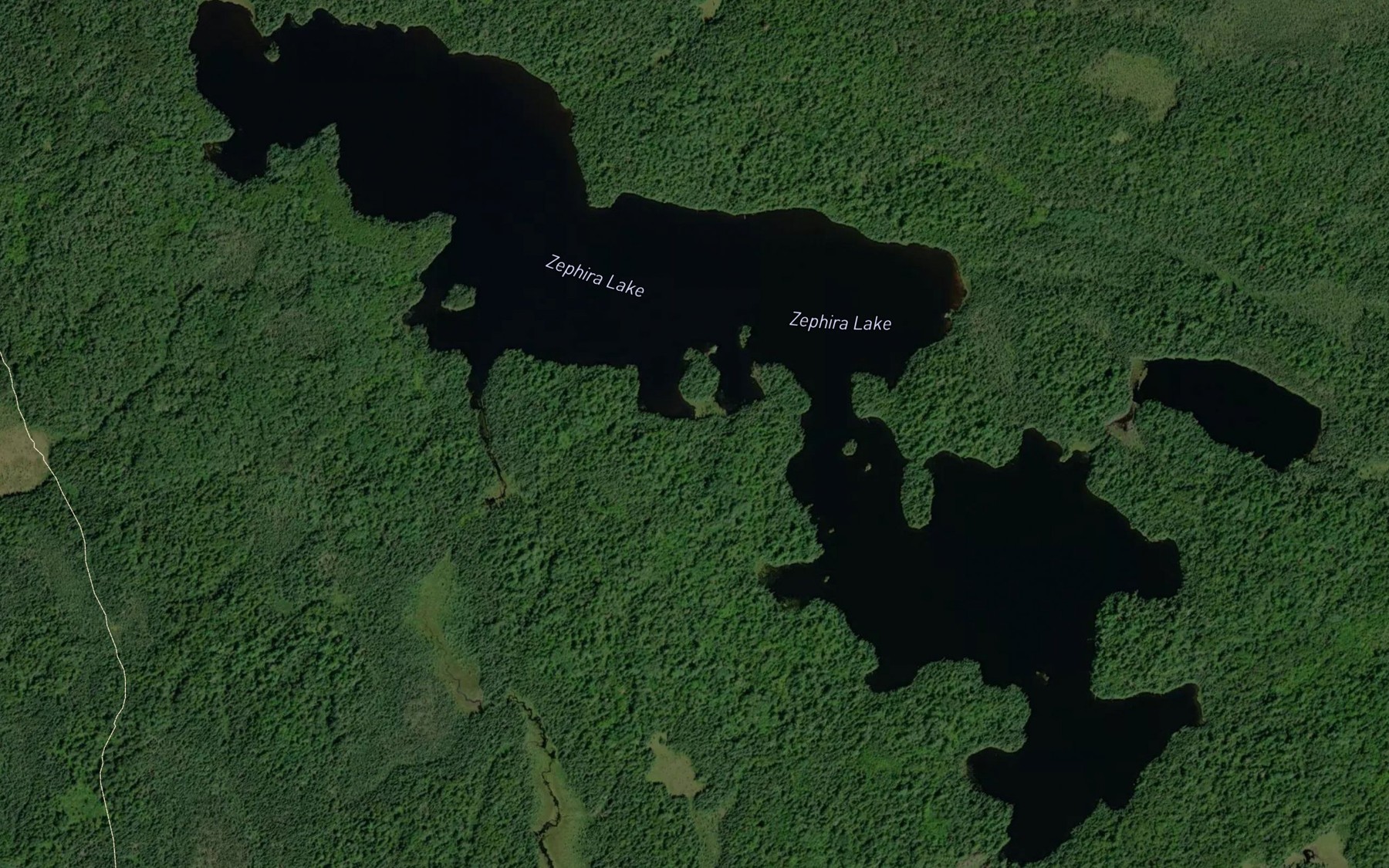 Satellite map of the Zephira Lake