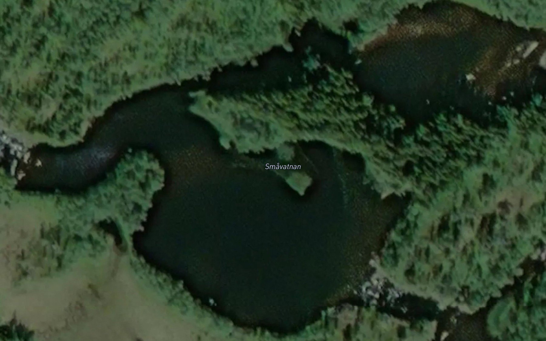 Satellite map of the Smavatnan