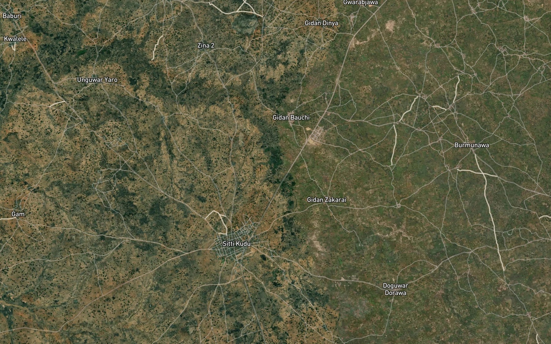 Satellite map of the River Dangar