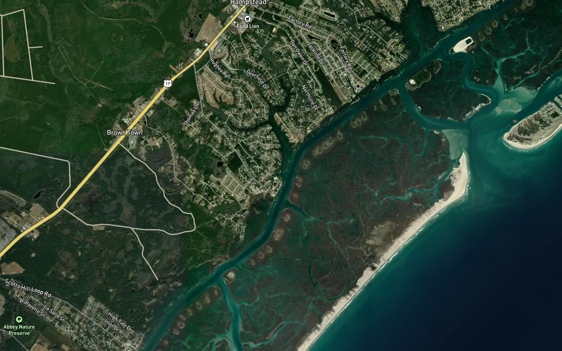 Satellite map of the Mill Creek