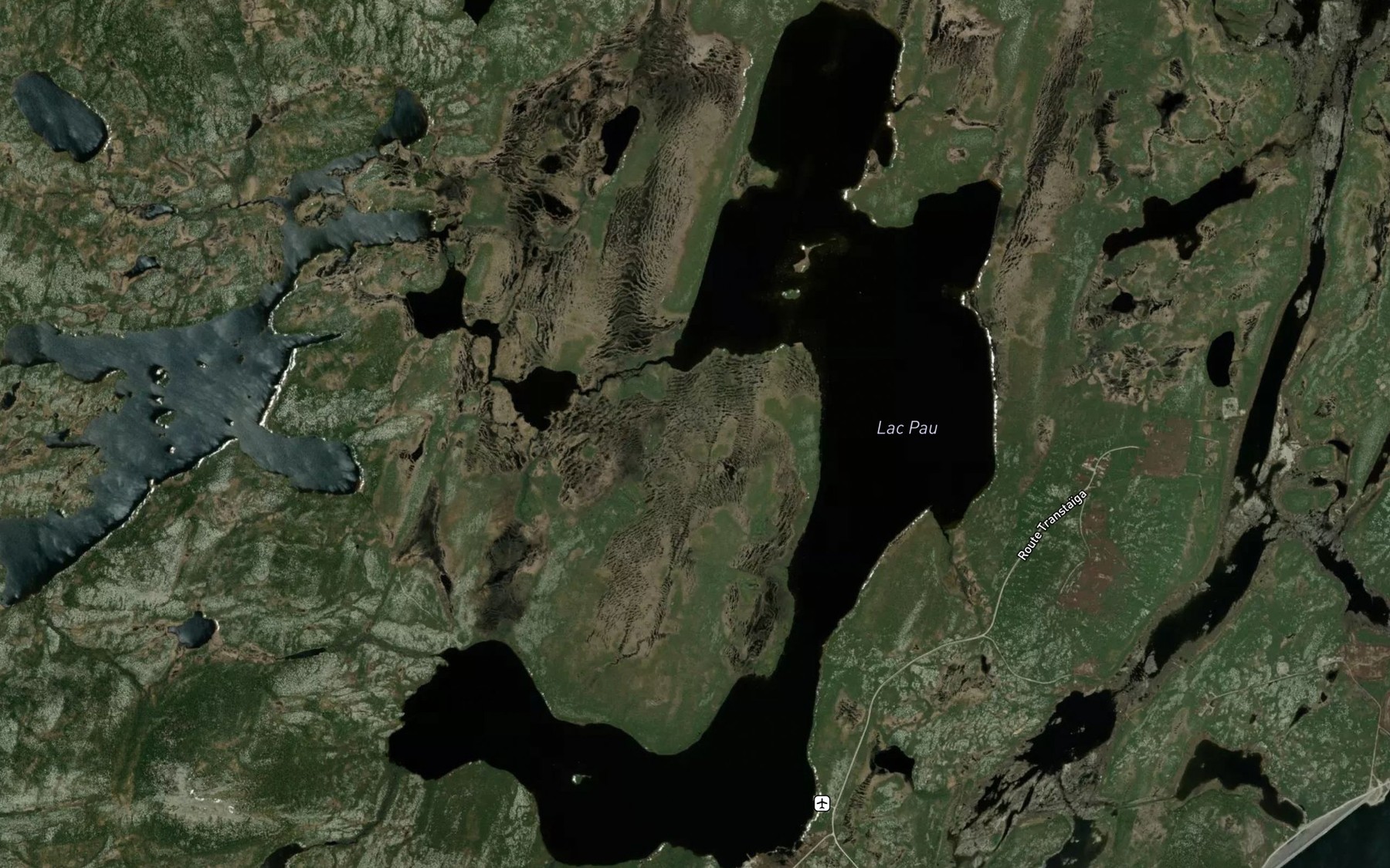 Satellite map of the Lac Pau