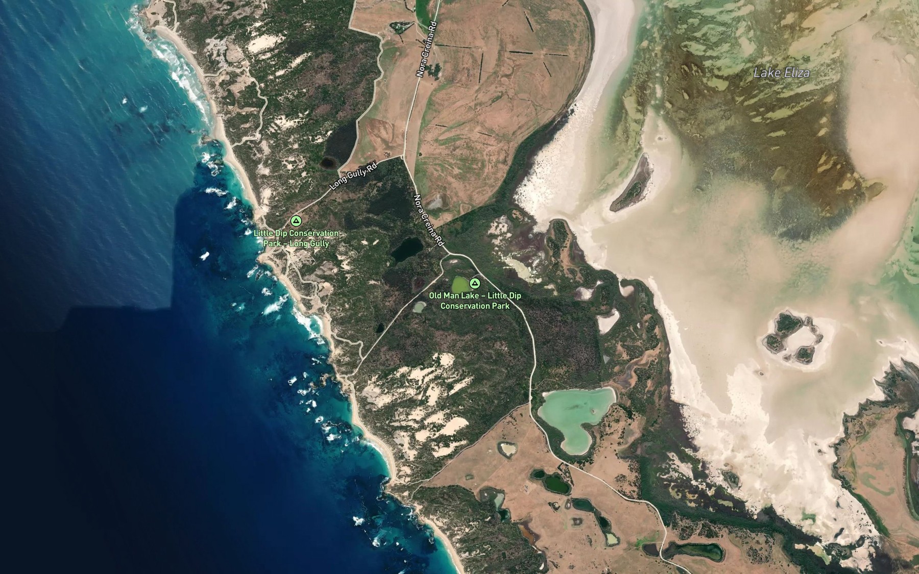 Satellite map of the Little Dip