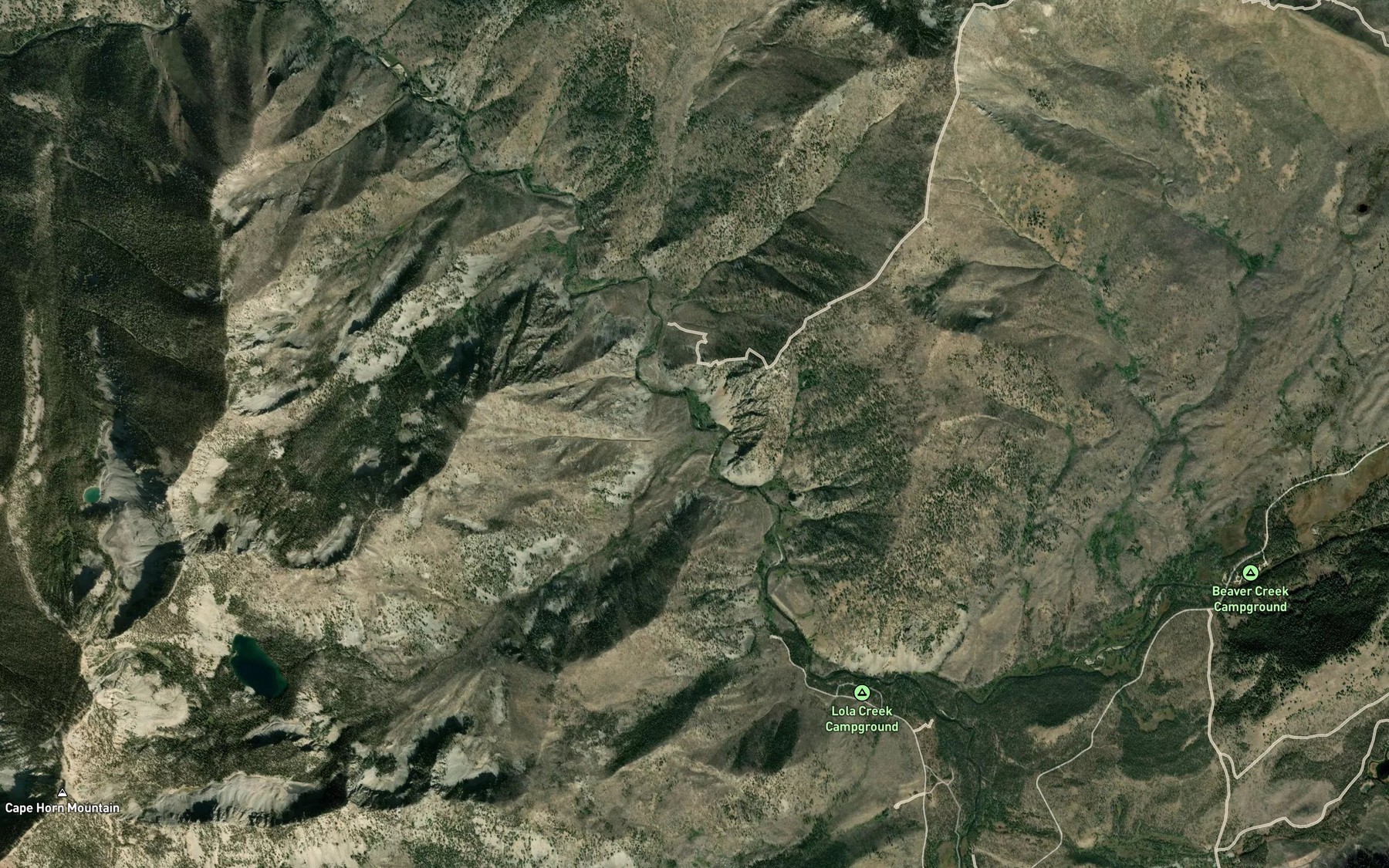Satellite map of the Collie Creek