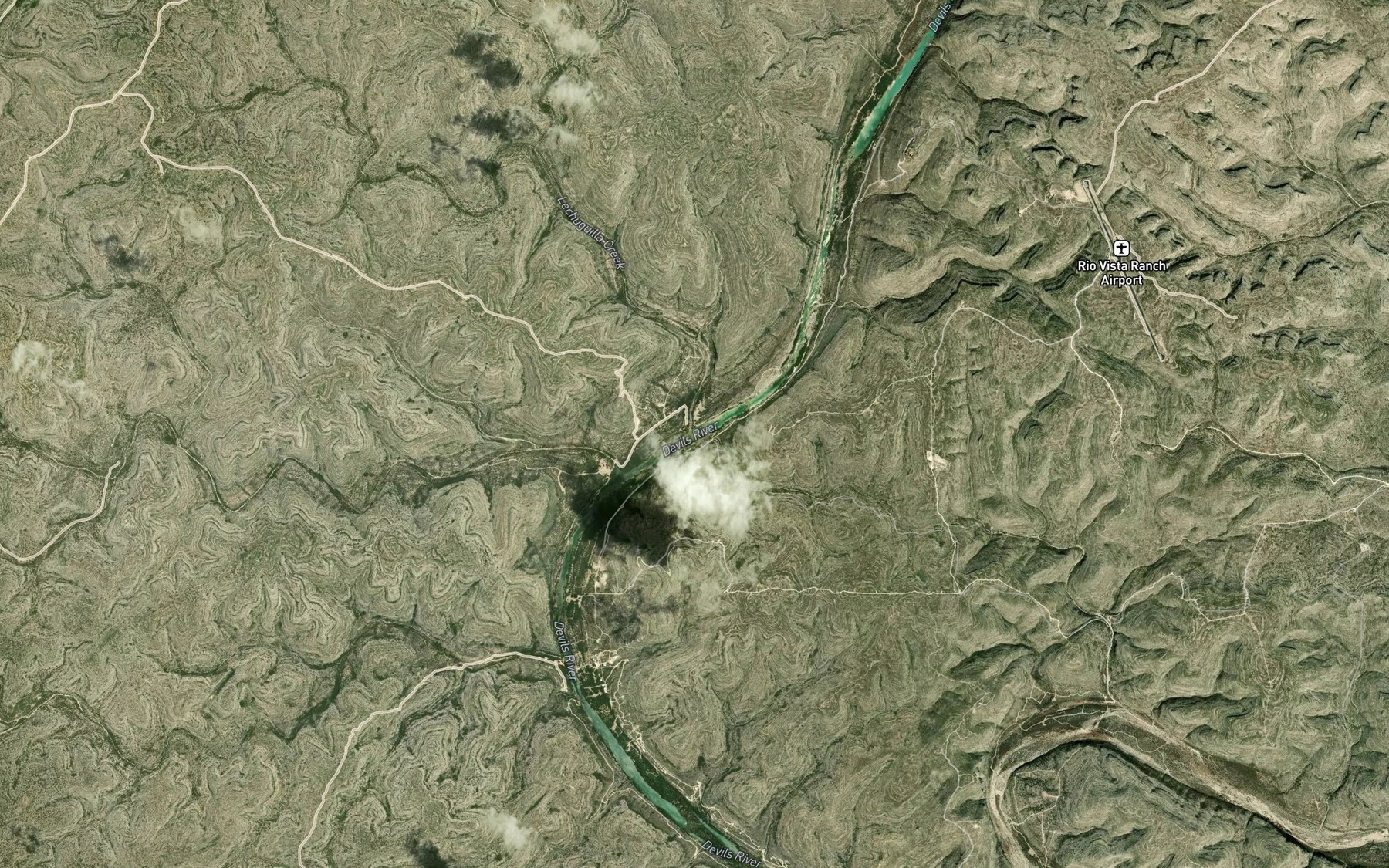 Satellite map of the Lechuguilla Creek