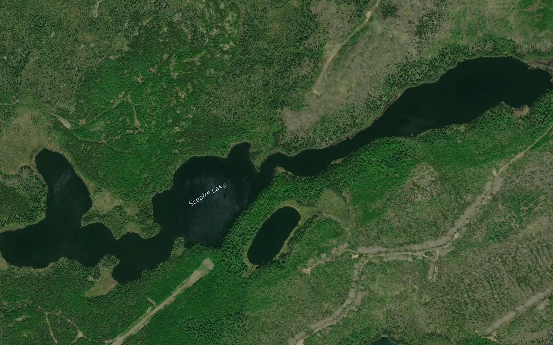 Satellite map of the Sceptre Lake